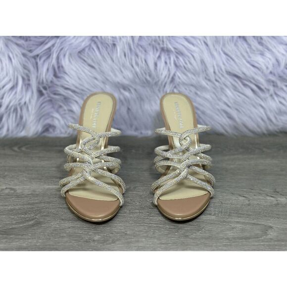 Kenneth Cole New York Women's Brooke 95 Twist Jewel Dress Sandals - Silver 8M - Picture 2 of 7